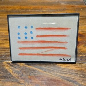 Framed Abstract American Flag Art 4 X 6